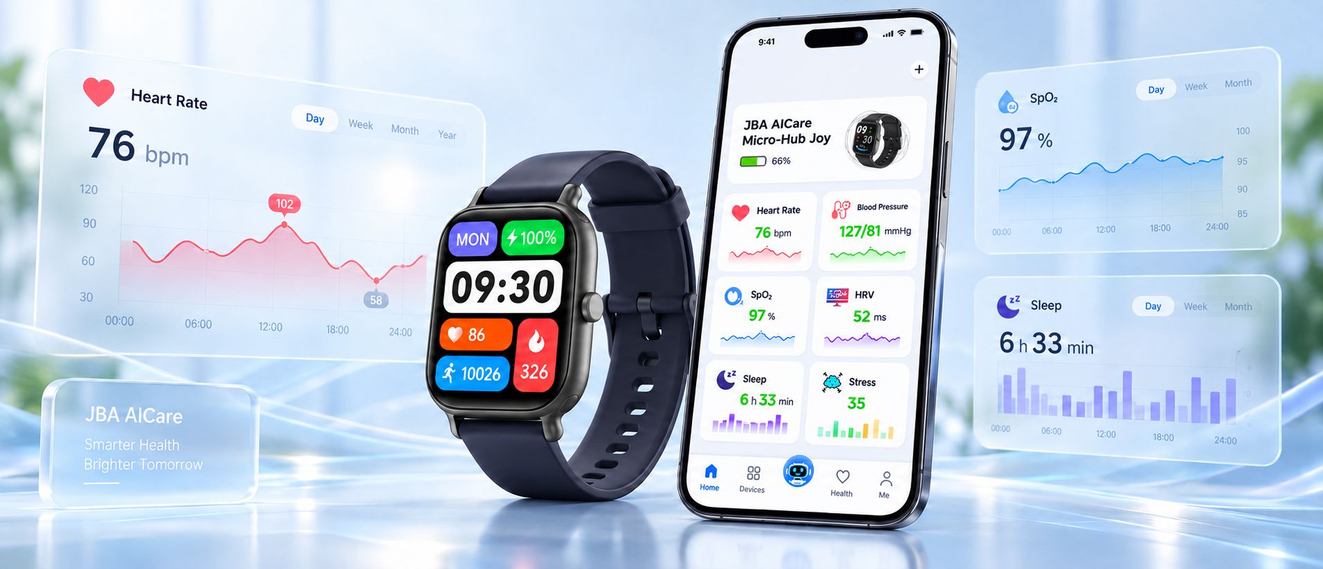JBA AICare physiological measurements and health trends